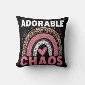 Adorable Chaos Black Leopard Rainbow Kids Pillow Kissen (Vorderseite)
