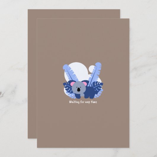 Adorable Character Animal Character Koala Art Einladung (Vorne/Hinten)