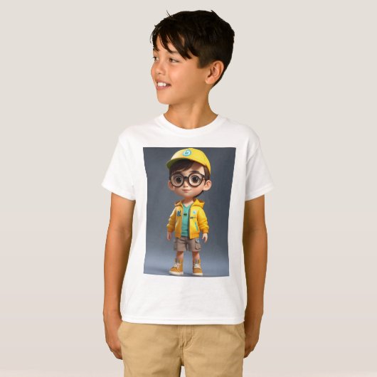 "Adorable Charm: Boy Sticker T-Shirt" T-Shirt (Vorne ganz)