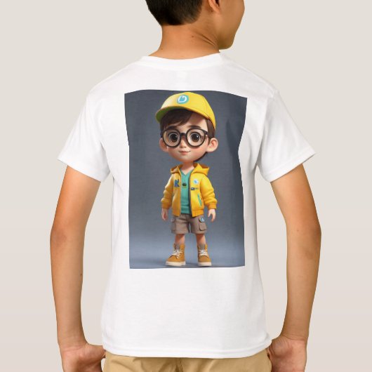 "Adorable Charm: Boy Sticker T-Shirt" T-Shirt (Rückseite)
