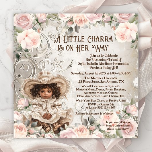 Adorable Charra Baby Dusche Einladung