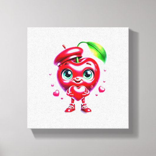 "Adorable Cherry Heart Wall Art" Leinwanddruck (Vorderseite)