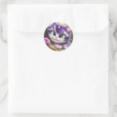 Adorable Cheshire Kitten Runder Aufkleber (Tasche)