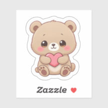 Adorable Chibi Bear with Heart 