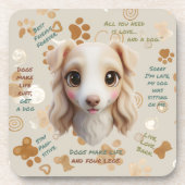 Adorable Chibi Borzoi Puppy Face Coaster Getränkeuntersetzer (Vorderseite)