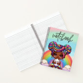 Adorable Chibi Girl mit Regenbogenbraunen Notizblock (Innenseite)