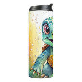Adorable Chibi Sea Turtle Under the Sea  Thermosbecher (Nach links gedreht)