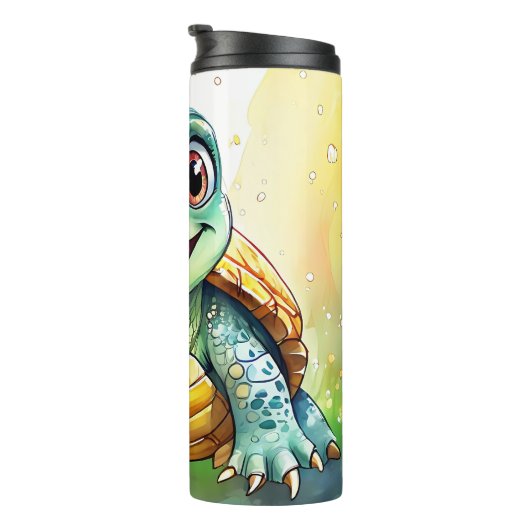 Adorable Chibi Sea Turtle Under the Sea  Thermosbecher (Nach rechts gedreht)
