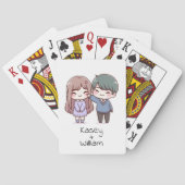 Adorable Chibi-Style Couple Personalisiert Spielkarten (Rückseite)