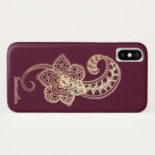 Adorable Chic Gold Paisley - Personalisiert Case-Mate iPhone Hülle (Rückseite (Horizontal))