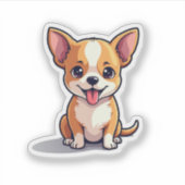Adorable Chihuahua Doggie, spunky, isometrisch, kl Aufkleber (Vorderseite)