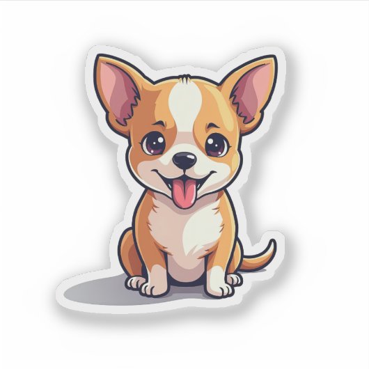 Adorable Chihuahua Doggie, spunky, isometrisch, kl Aufkleber (Vorderseite)