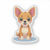 Adorable Chihuahua, isometrische Freude, klein Aufkleber (Vorderseite)