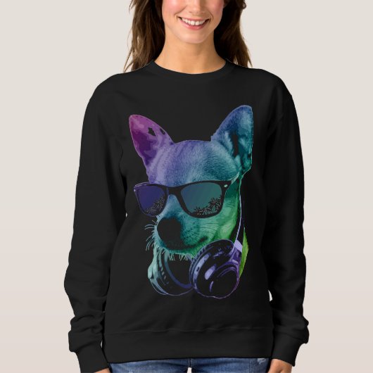 Adorable Chihuahua Neon Sweatshirt (Vorderseite)