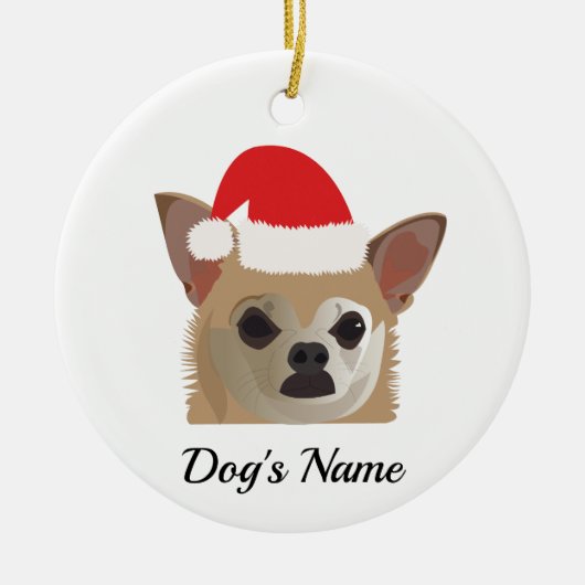 Adorable Chihuahua Weihnachten Keramik Ornament (Vorne)