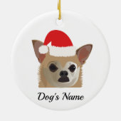 Adorable Chihuahua Weihnachten Keramik Ornament (Hinten)