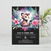 Adorable Children Tiger Geburtstag Einladung (Stehend Vorderseite)