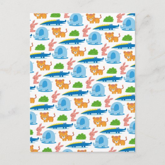 Adorable Children's Dschungelmuster Postkarte (Vorderseite)