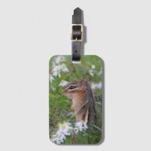 Adorable Chipmunk in Blume Gepäckanhänger