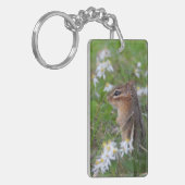 Adorable Chipmunk in Blume Schlüsselanhänger (Vorderseite links)