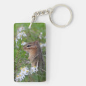 Adorable Chipmunk in Blume Schlüsselanhänger (Rückseite)
