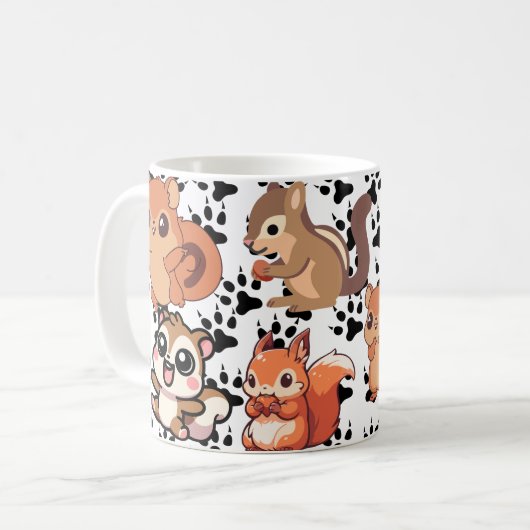 Adorable Chipmunk-Tasse - Niedlich & gemütlich Des Kaffeetasse (Vorderseite Links)