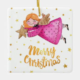 Adorable Christmas Angel Keramikornament