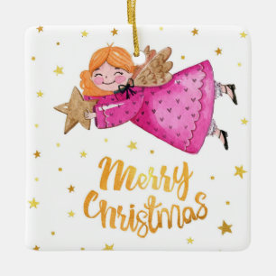Adorable Christmas Angel Keramikornament