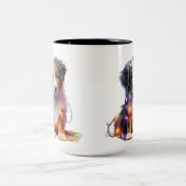 ADORABLE CHRISTMAS AUSTRALIAN SHEPHERHERY PUPPY ZWEIFARBIGE TASSE (Mittel)