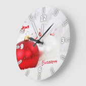 Adorable Christmas Balls -Personalized Große Wanduhr (Winkel)