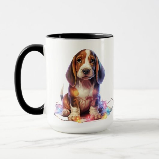 ADORABLE CHRISTMAS BASSET HOUND PUPPY TASSE (Links)