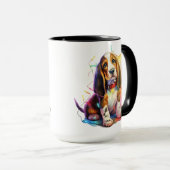 ADORABLE CHRISTMAS BASSET HOUND PUPPY TASSE (VorderseiteRechts)