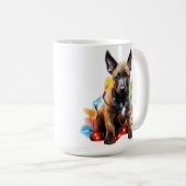 ADORABLE CHRISTMAS BELGIAN MALINOIS PUPPY KAFFEETASSE (VorderseiteRechts)