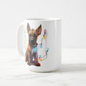 ADORABLE CHRISTMAS BELGIAN MALINOIS PUPPY KAFFEETASSE (Vorderseite Links)