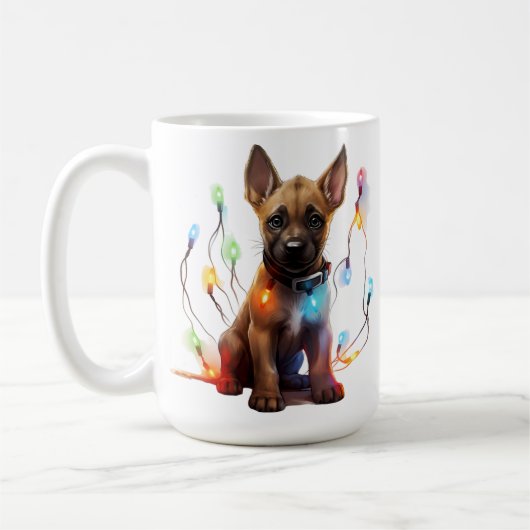 ADORABLE CHRISTMAS BELGIAN MALINOIS PUPPY KAFFEETASSE (Links)