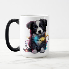 ADORABLE CHRISTMAS BORDER COLLIE PUPPY HUND VERWANDLUNGSTASSE