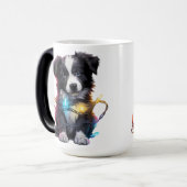 ADORABLE CHRISTMAS BORDER COLLIE PUPPY HUND VERWANDLUNGSTASSE (Vorderseite Links)