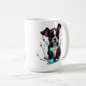 ADORABLE CHRISTMAS BOSTON TERRIER PUPPY HUND KAFFEETASSE (VorderseiteRechts)