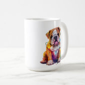 ADORABLE CHRISTMAS BULLDOG PUPPY HUND KAFFEETASSE (VorderseiteRechts)