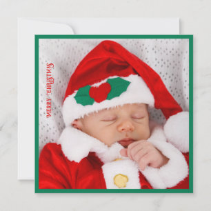 Adorable Christmas Card Baby's First Christmas Feiertagskarte