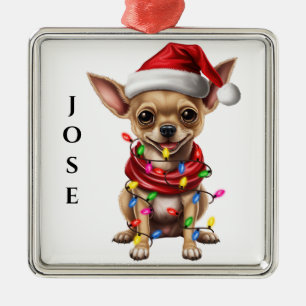 ADORABLE CHRISTMAS CHIHUAHUA DOG ORNAMENT AUS METALL