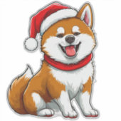 Adorable Christmas Dog Aufkleber (Vorderseite)