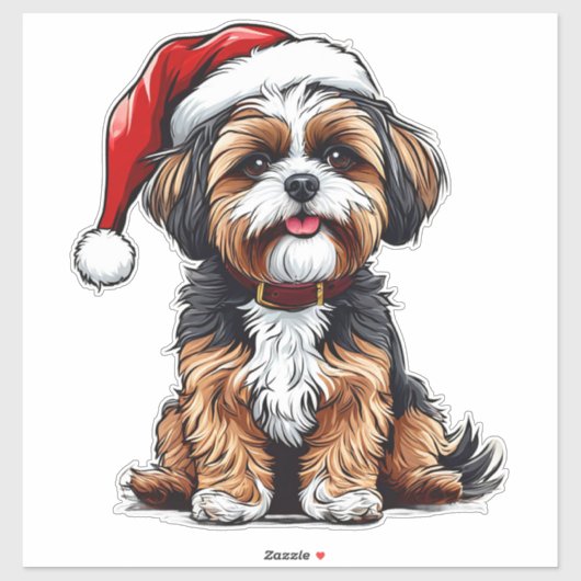Adorable Christmas Dog Aufkleber (Blatt)
