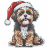 Adorable Christmas Dog Aufkleber (Vorderseite)