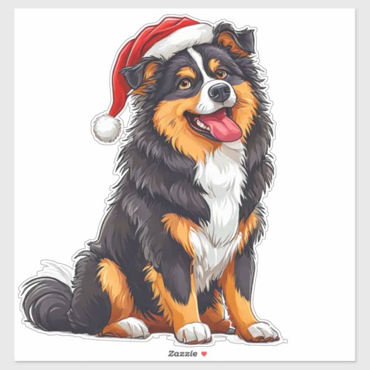 Adorable Christmas Dog Aufkleber (Blatt)