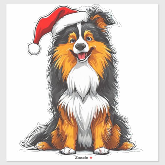 Adorable Christmas Dog Aufkleber (Blatt)