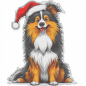 Adorable Christmas Dog Aufkleber (Vorderseite)