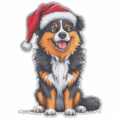 Adorable Christmas Dog Aufkleber (Vorderseite)