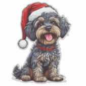 Adorable Christmas Dog Aufkleber (Vorderseite)