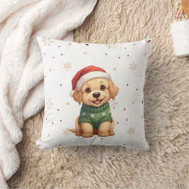 Adorable Christmas Dog - Festive Puppy Christmas Kissen
